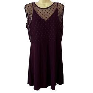 Victoria’s Secret Woman Size L Purple Knit Dress with Tulle Overlay Mini Party
